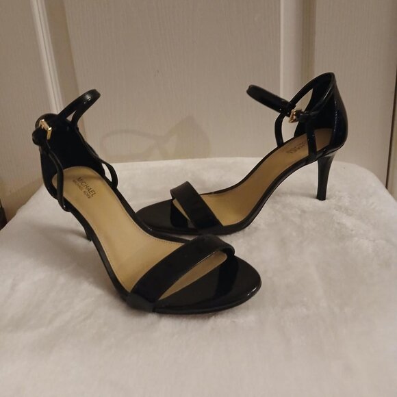 MICHAEL Michael Kors patent leather single ankle strap stiletto heels pumps Sz 8 - Picture 3 of 8